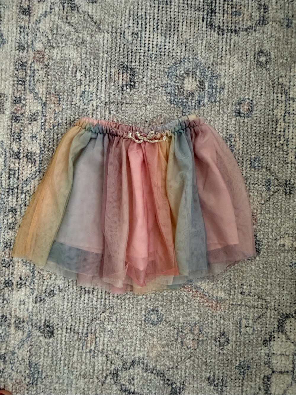 H&M Pastel Rainbow Tulle Skirt - Pink, Blue, Yellow, Cream as 3/4T